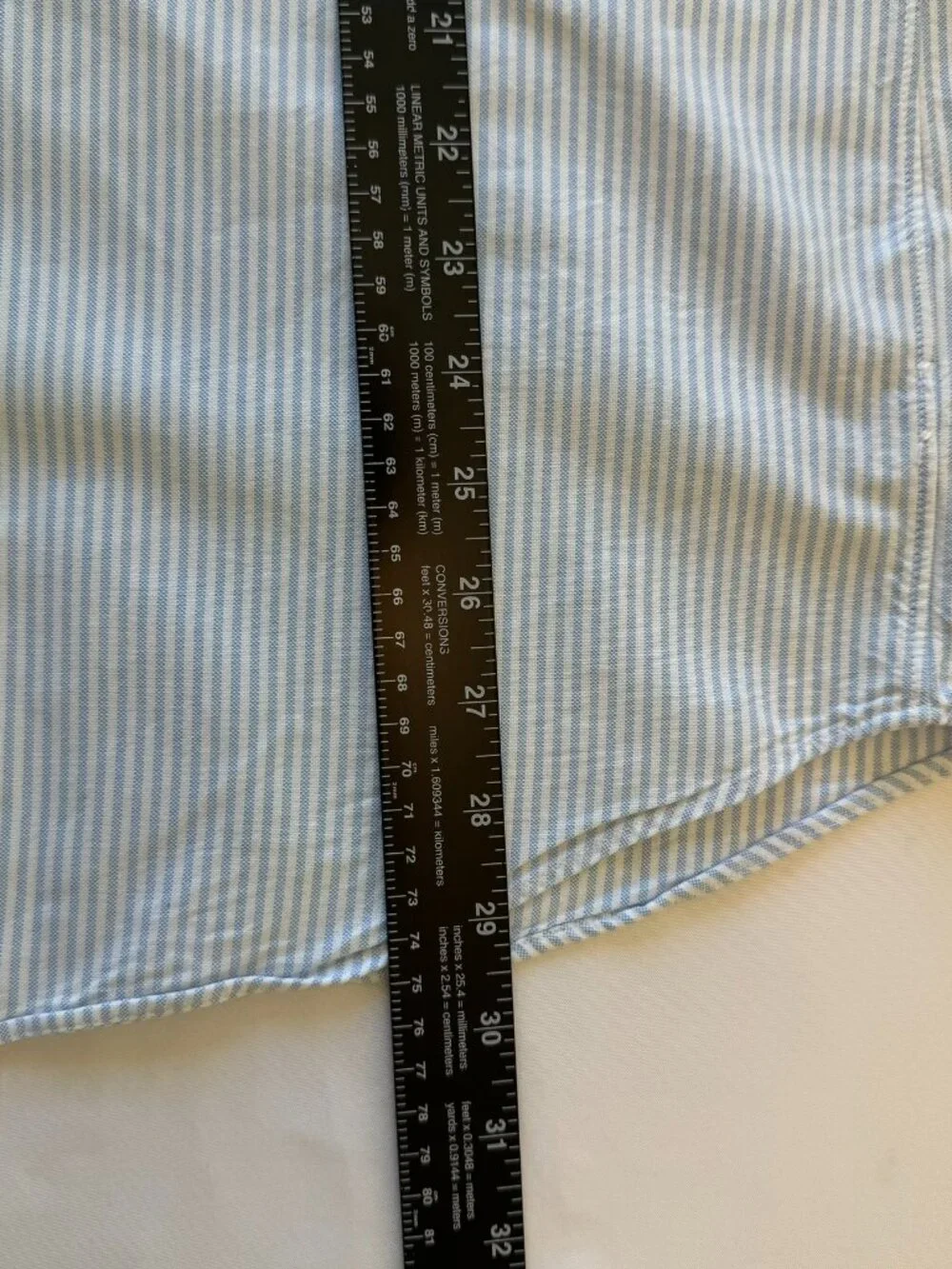 J Crew Oxford Shirt Mens Large Blue White Striped Long Sleeve Button Down Cotton